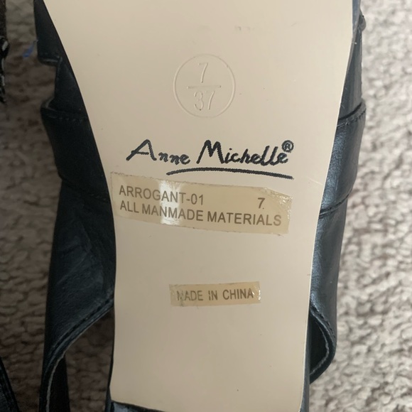 Black Heels with Feather Detail - Picture 4 of 6